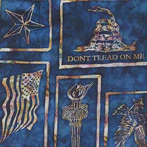 Liberty, Glory, Freedom - Blue Patriotic Fat Quarter by Andover