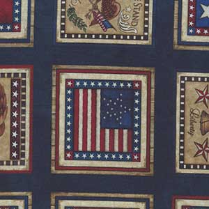 Indivisible - Blue Patriotic Fat Quarter by Quilting Treasures
