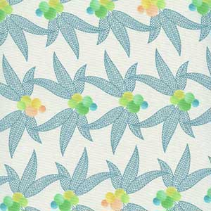 Winged - Blue Floral Fat Quarter by Michael Miller