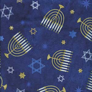 Stonehenge Happy Hanukkah - Blue Fat Quarter by Northcott