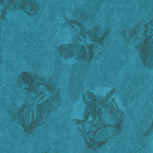 Rock N Roll Fantasy - Blue Blender Fat Quarter by Quilting Treasures