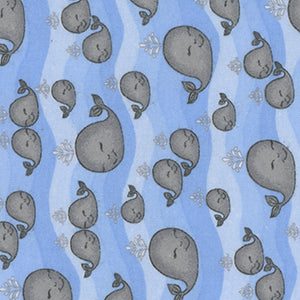 Comfy Prints Flannel - Blue Novelty Fat Quarter by AE Nathan