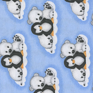 Comfy Prints Flannel - Blue Novelty Fat Quarter by AE Nathan