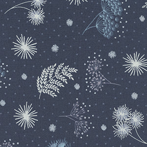 The Secret Winter Garden - Blue Floral Fat Quarter by Miscellaneous