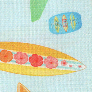 Santas Vacation - Surfboard Paradise Aqua | Benartex 14600-80