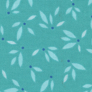 Flora and Fauna Midnght - Leaves Turquoise | Benartex 17054-84
