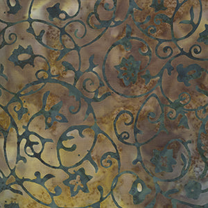 Banyan Batiks at Dusk - Brown Floral Fat Quarter by Northcott