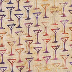 Cocktail Hour - Cream Novelty Fat Quarter by Quilting Treasures