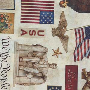 Indivisible - Cream Patriotic Fat Quarter by Quilting Treasures