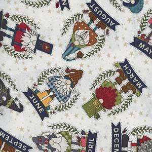 Gnome for the Holidays - White Novelty Fat Quarter by Henry Glass