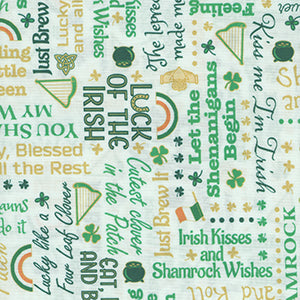 St. Patty's Cheer - White St. Patrick's Fat Quarter by Quilting Treasures