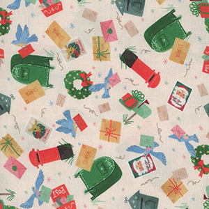 Christmas Miniatures III - Cream Christmas Fat Quarter by P&B Textiles