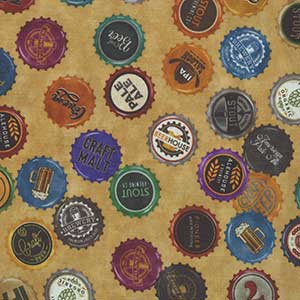On Tap - Gold Novelty Fat Quarter by Quilting Treasures