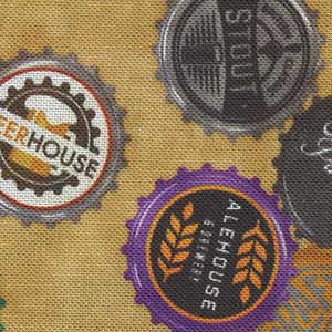 On Tap - Gold Novelty Fat Quarter | Quilting Treasures 28422-S