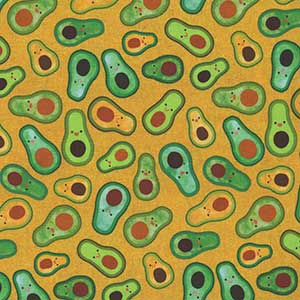 Chili Smiles - Gold Novelty Fat Quarter by Robert Kaufman