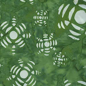 Creative Batiks - Green Geometric Fat Quarter by Batik Textiles