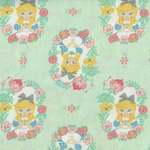 Alice in Wonderland - Green Novelty Fat Quarter by Camelot Fabrics