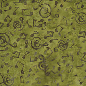 Banyan Music Notes - Green Novelty Fat Quarter by Northcott