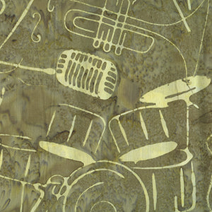 Banyan Music Notes - Green Novelty Fat Quarter by Northcott