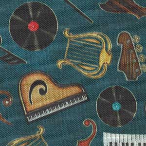 Tiny Tunes - Green Novelty | Quilting Treasures 28558-Q