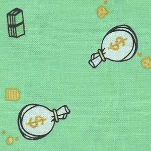 Return the Loot - Green Novelty Fat Quarter | Michael Miller DHM8375-MINT
