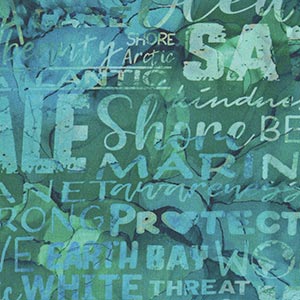 Whale Song - Green Novelty Fat Quarter by Northcott