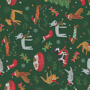 Christmas Miniatures II - Green Christmas Fat Quarter by P&B Textiles