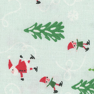 Merryland Skaters - Green Christmas Fat Quarter | 3 Wishes 21019-BLU