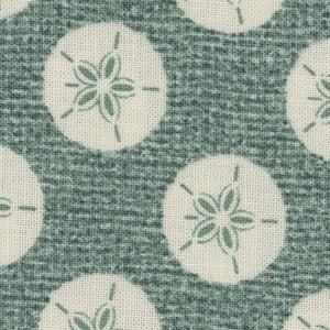Burlap Coastal - Burlap Sand Dollar Fresca Blue | Benartex 16056-05