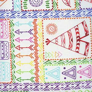 Pow Wow Wow - Multicolor Novelty Fat Quarter by RJR