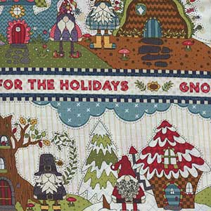Gnome for the Holidays - Multicolor Christmas Fat Quarter by Henry Glass