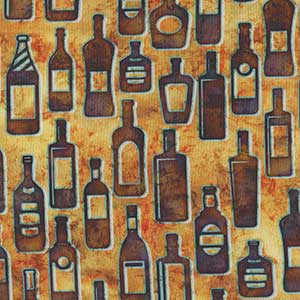 Cocktail Hour - Orange Novelty Fat Quarter by Quilting Treasures