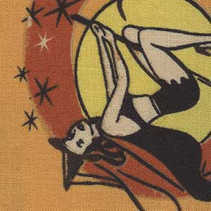Retro Halloween - Orange Halloween Fat Quarter | Clothworks Y3246-69