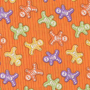 Glow Ghosts - Orange Christmas Fat Quarter by Henry Glass