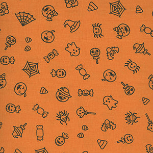 Trick or Treat - Orange Halloween Fat Quarter by Patrick Lose Fabrics