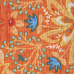 Flora and Fauna Midnght - Medallion Apricot | Benartex 17052-35