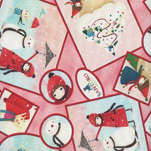Warm Wishes - Pink Christmas Fat Quarter by Quilting Treasures