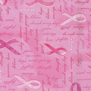 Strength & Love - Pink Novelty Fat Quarter by Windham Fabrics