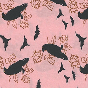 Drop Dead Gorgeous - Pink Halloween Fat Quarter by Miscellaneous
