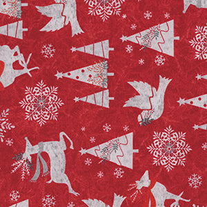 Blizzard Fun - Red Christmas Fat Quarter by Henry Glass