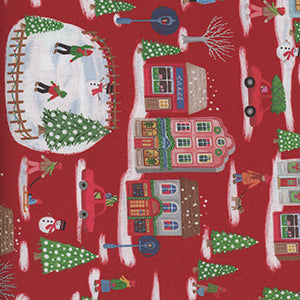 Christmas Miniatures II - Red Christmas Fat Quarter by P&B Textiles