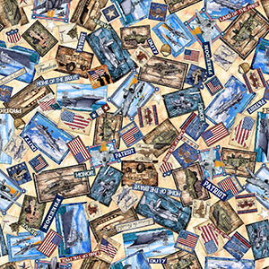 Patriot - Tan Patriotic Fat Quarter by Quilting Treasures