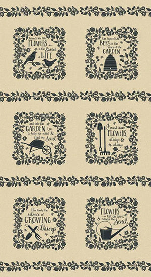 Bloom and Grow - Tan Floral Panel | Moda 7056