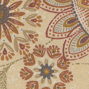 Flora Dora Wide Digital - Tan Floral 108" Wide Back | Henry Glass 3350W-44