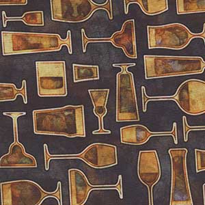 Cocktail Hour - Black Novelty by Quilting Treasures