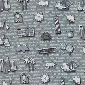 The Carolinas - Gray Novelty by Benartex