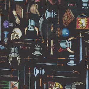 Dragon Quest - Black Novelty by Quilting Treasures