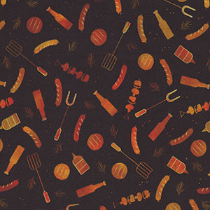 Backyard BBQ - Black Novelty by Quilting Treasures