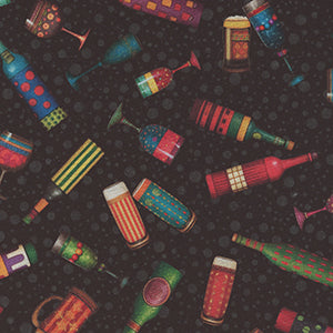 Christmas Party Animals - Black Novelty by Quilting Treasures