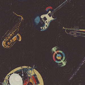 Rock N Roll Fantasy - Black Novelty by Quilting Treasures